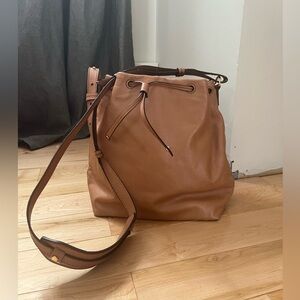 Banana Republic Leather Drawstring Shoulder Bag - Brown